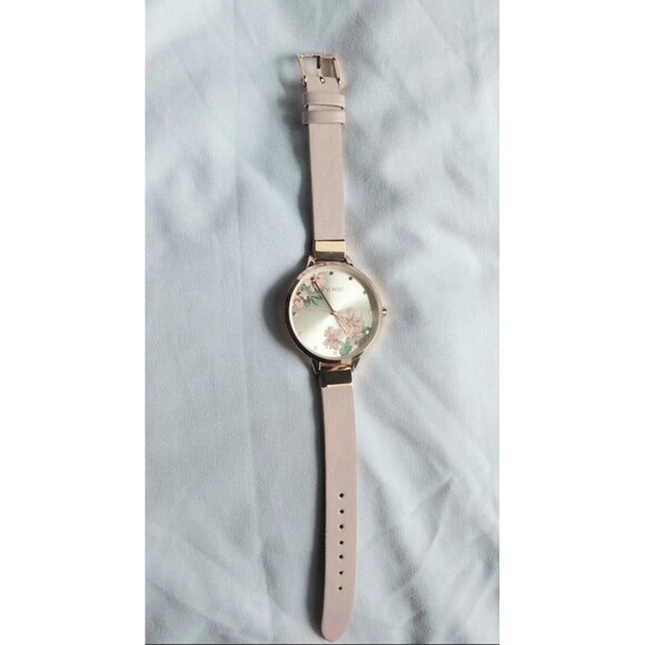 Nine West Women's Rose Gold-Tone and Pink Strap Watch - Picture 2 of 5